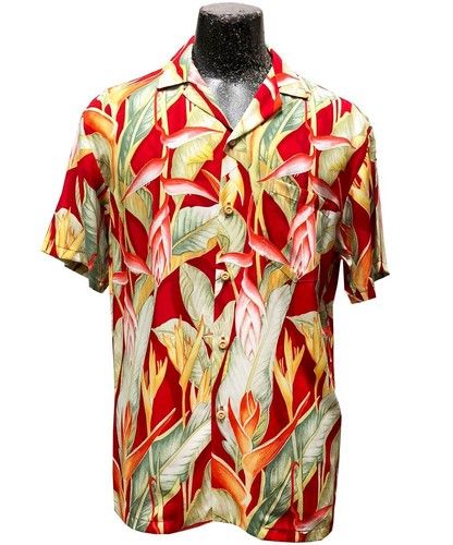 Heliconia Red Hawaiian Shirt, Hawaiian Shirt Gift, Christmas Gift