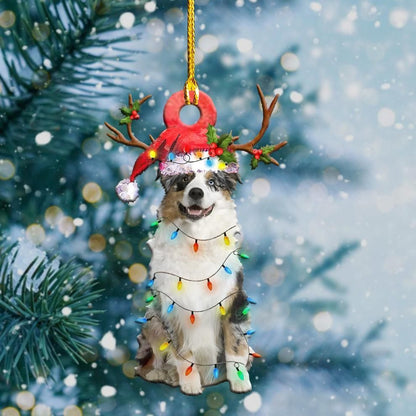 Australian Shepherd Light Christmas Shape Ornament, Home Decor Plastic Ornament, Christmas Ornament Gift