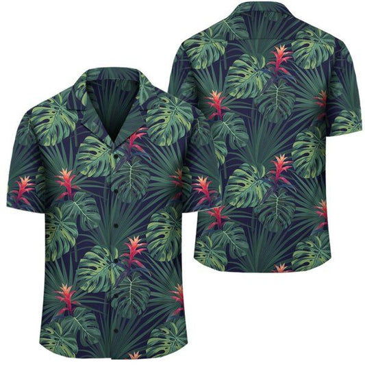 Tropical Monstera Leaf Green Hawaiian Shirt, Hawaiian Shirt Gift, Christmas Gift