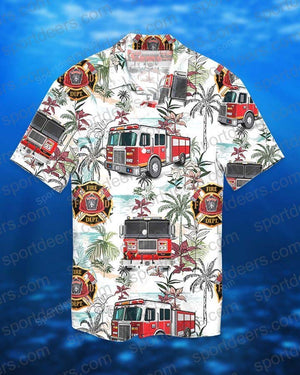 FIREFIGHTER ISLAND TROPICAL HAWAIIAN SHIRT_ Hawaiian Shirt Gift, Christmas Gift