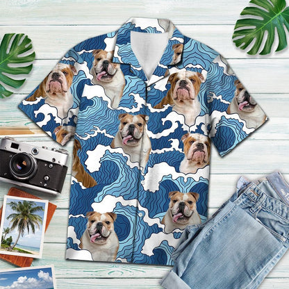 Bulldog Wave - Hawaiian Shirt,Hawaiian Shirt Gift, Christmas Gift