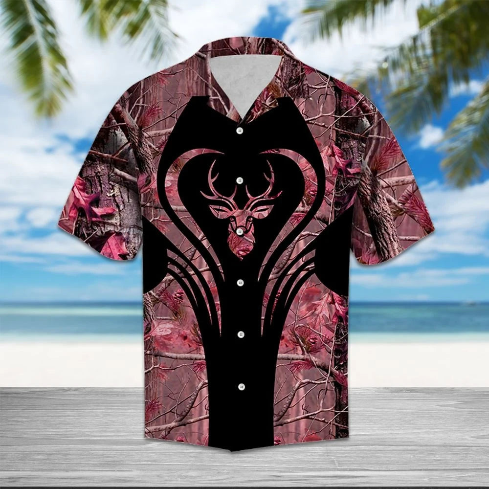 Deer Hunting Dry Trunk In Forest Hawaiian Shirt,Hawaiian Shirt Gift, Christmas Gift
