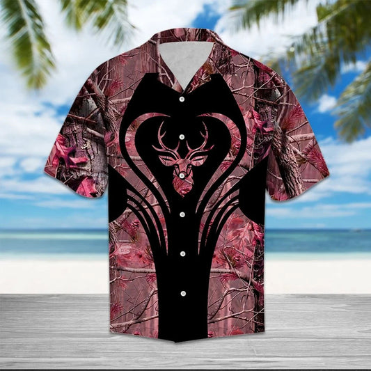 Deer Hunting Dry Trunk In Forest Hawaiian Shirt,Hawaiian Shirt Gift, Christmas Gift