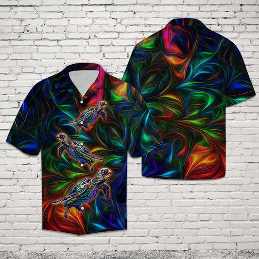 Turtle Magic Under Water Design Hawaiian Shirt, Hawaiian For Gift
