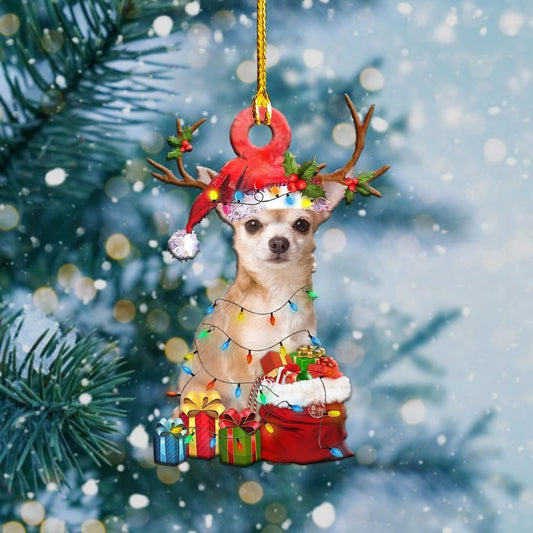 Chihuahua Christmas Light Shape Ornament, Happy Christmas Ornament, Christmas Gift, Christmas Decoration