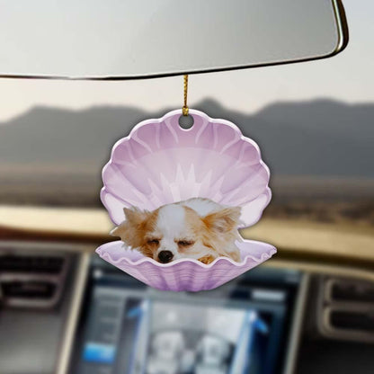 Chihuahua Pearl Shell Ornament, Happy Christmas Ornament, Christmas Gift, Christmas Decoration