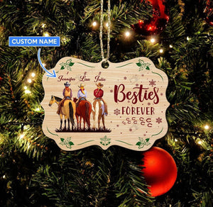 Cowgirl Horses -Besties forever Personalized Ornament, Christmas Gift, Christmas Decoration