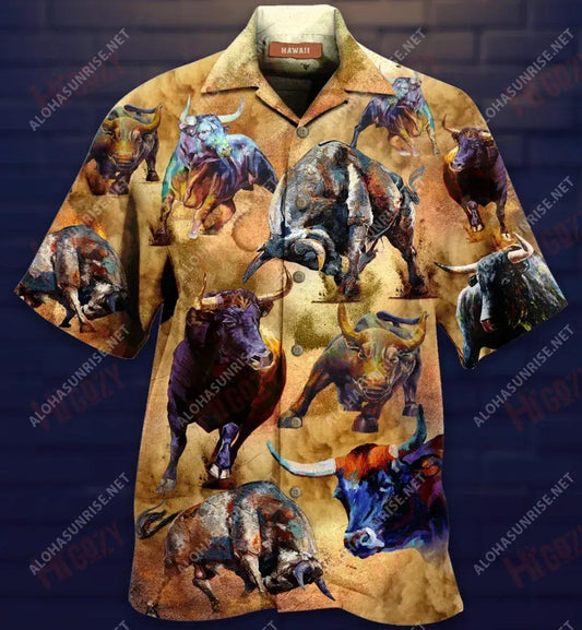 Don'T Mess With The Bull Unisex Hawaiian Shirt Ocean Short Sleeve Tactical Hawaiian Shirt Funny Hawaiian Shirts, Hawaiian Shirt Gift, Christmas Gift