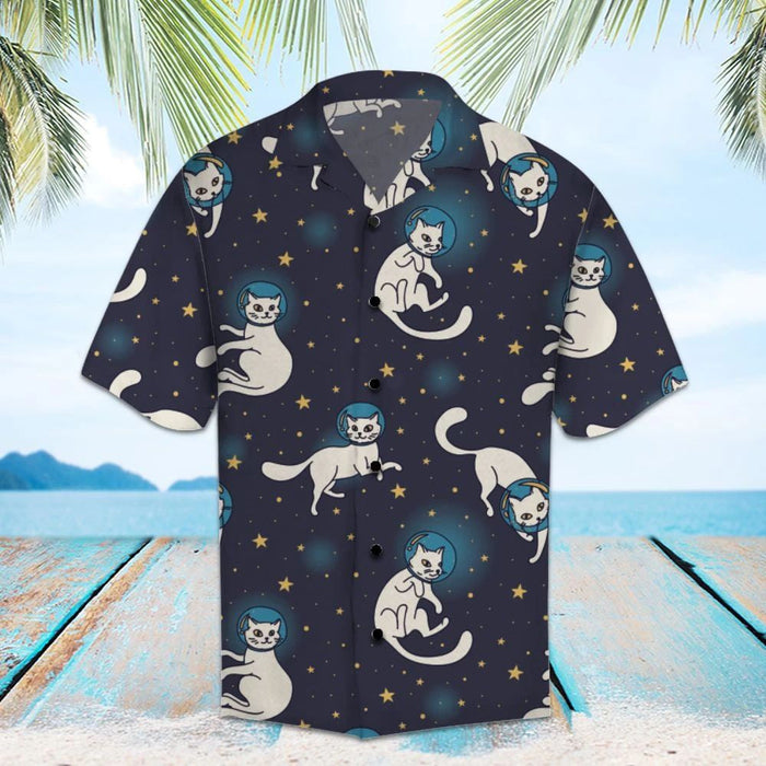 Amazing Cat Astronauts Yellow Star In Spac Hawaiian Shirt, Hawaiian Shirt Gift, Christmas Gift