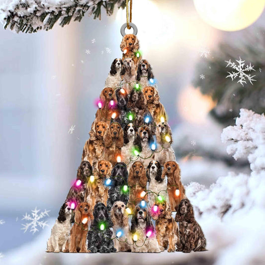 Cocker Spaniel lovely tree gift for cocker spaniel lover gift for dog lover Christmas Plastic Hanging Ornament, Christmas Gift, Christmas Decoration