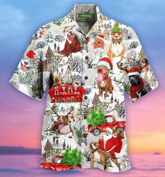 Love Pet This Awesome Christmas Pitbull Hawaiian Shirt, Hawaiian For Gift
