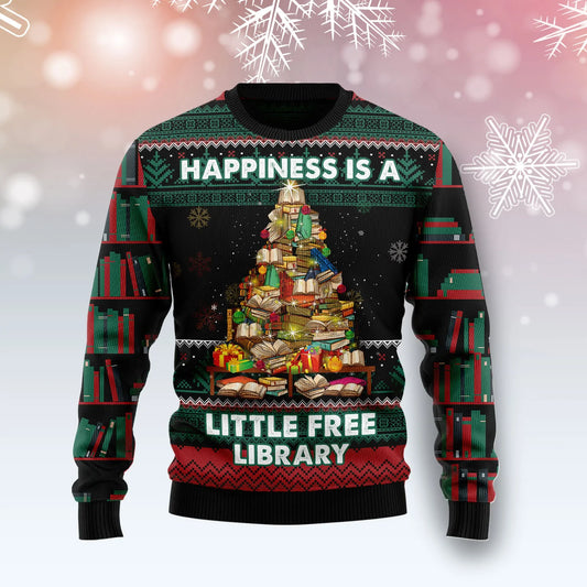 Book Free Library unisex womens & mens, couples matching, friends, funny family ugly christmas holiday sweater gifts