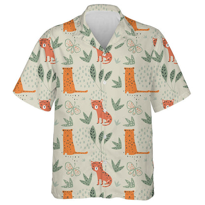 Wild African Summer Funny Leopards And Tropical Elements Hawaiian Shirt, Hawaiian Shirt Gift, Christmas Gift