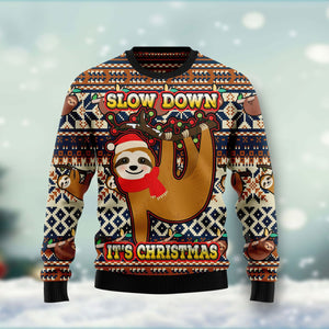 Sloth Slow Down Its Christmas Ugly Christmas Sweater, Christmas Ugly Sweater,Christmas Gift,Gift Christmas 2022