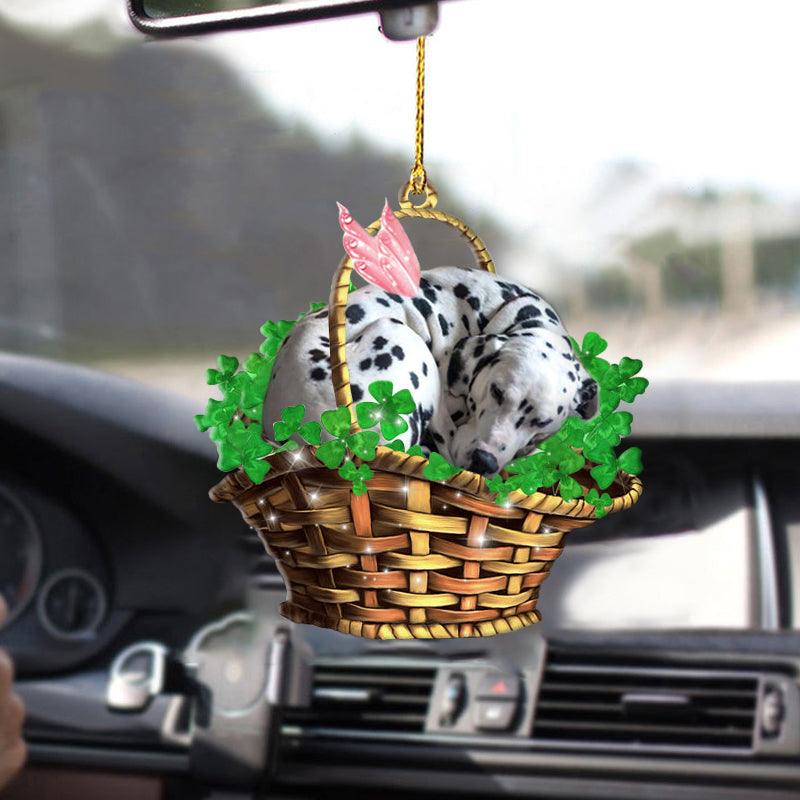 Dalmatian Dog Sleeping Lucky Fairy Two Sided Ornament, Car Hanging Mirror Ornaments, Christmas Decoration