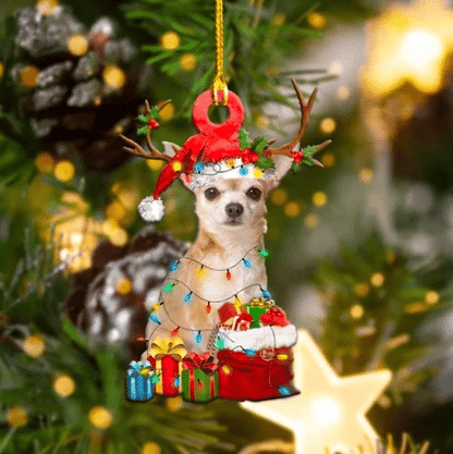 Chihuahua Christmas Ornament, Happy Christmas Ornament, Christmas Gift, Christmas Decoration