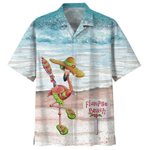 Flamingo Hawaiian Aloha Shirt Unisex Shorts Sleeve Colorful Hawaiian Shorts Beach Short Sleeve_ Hawaiian Shirt Gift, Christmas Gift