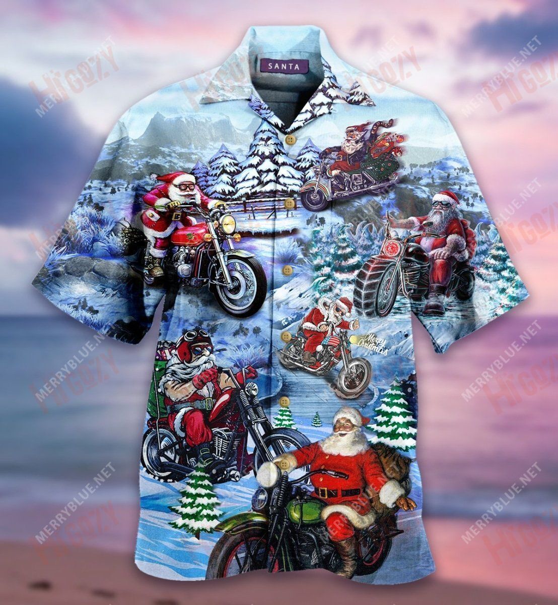 Driving With Santa Claus Short Hawaiian Shirt Hobbies Aloha Shirt Hawaiian Crazy Shirts Hawaiian Shirts For Women, Hawaiian Shirt Gift, Christmas Gift