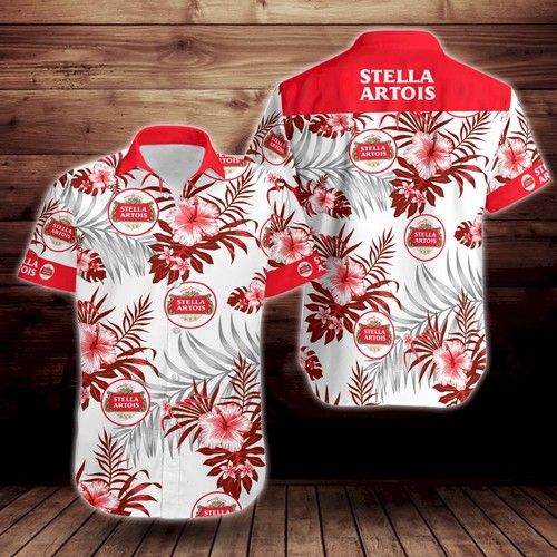 Stella Artois Beer Logo Hawaiian Shirt, Hawaiian Shirt Gift, Christmas Gift