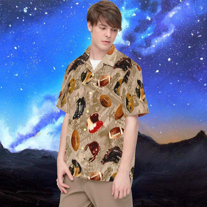 Classic Football Pattern Design Hawaiian Shirt, Hawaiian For Gift