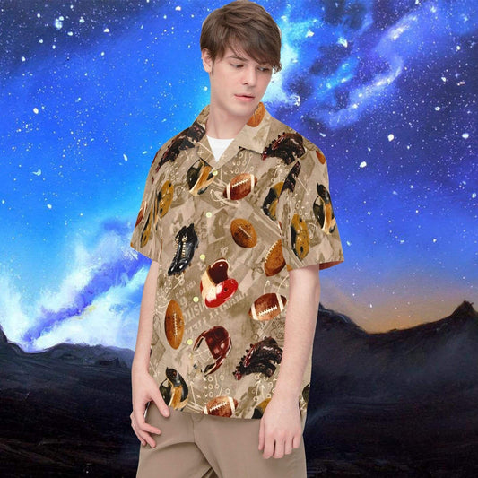 Classic Football Pattern Design Hawaiian Shirt, Hawaiian For Gift