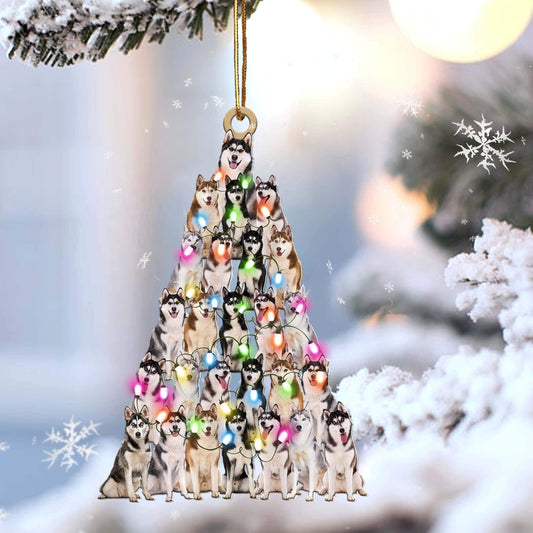 Siberian Husky Lovely Tree Gift For Siberian Husky Lover Gift For Dog Lover Ornament, Christmas Gift,Christmas Decoration