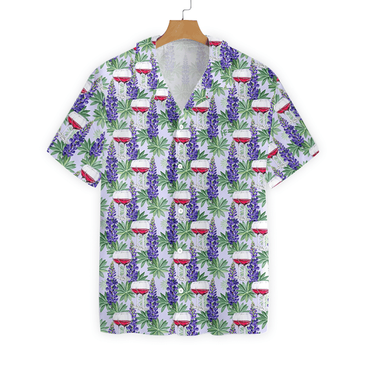 Faint Wine Floral Tree Pattern Hawaiian Shirt,Hawaiian Shirt Gift, Christmas Gift