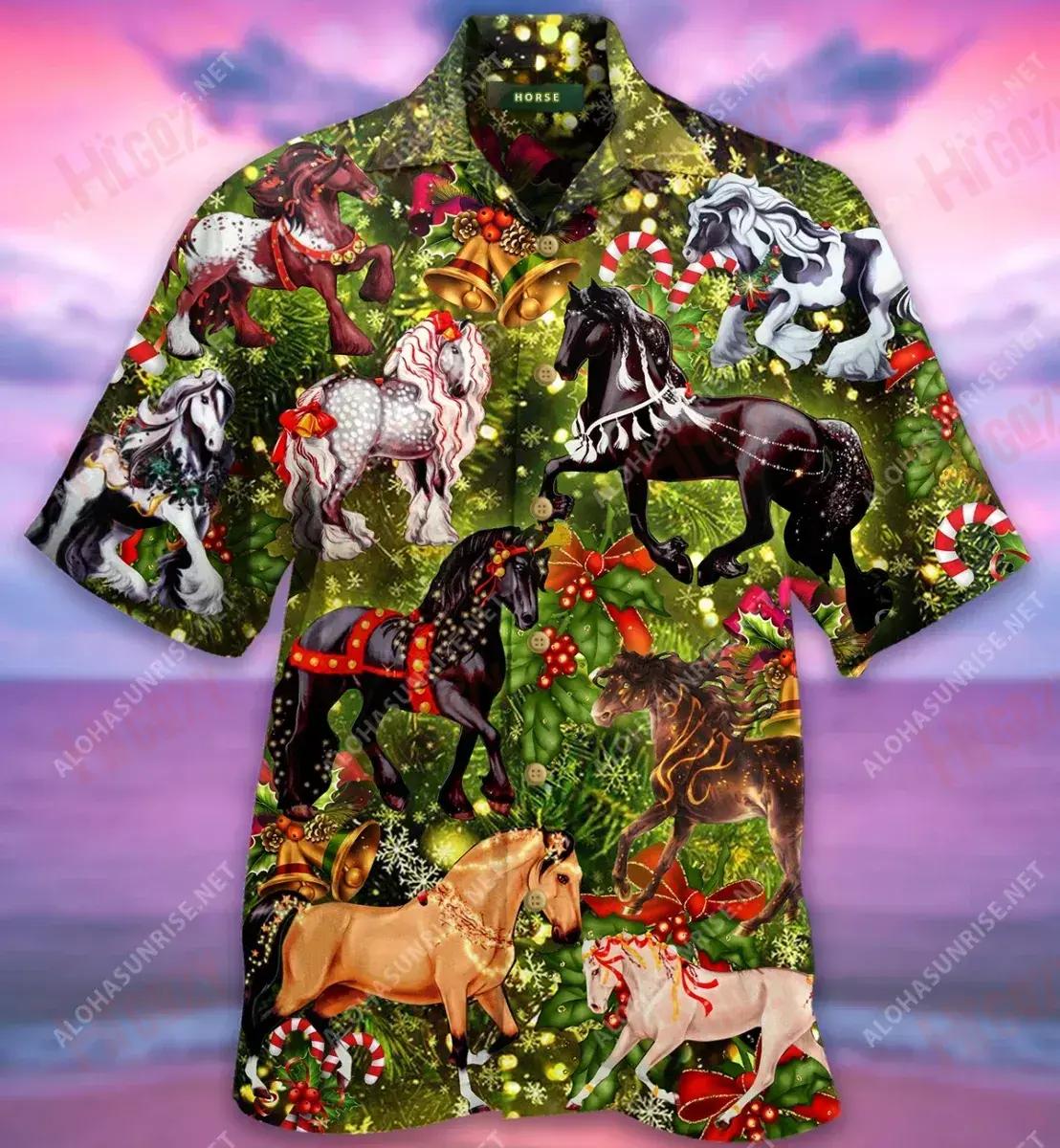 Horses Harmony Short Hawaiian Shirt Vacation Hawaiian T Shirts Tactical Hawaiian Shirt Funny Hawaiian Shirts, Hawaiian Shirt Gift, Christmas Gift