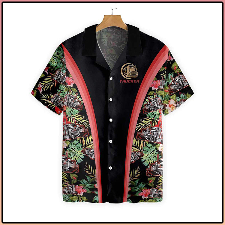 Trucker Tropical Hawaiian Shirt, Hawaiian Shirt Gift, Christmas Gift
