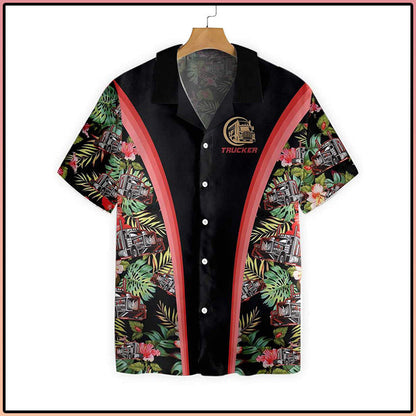Trucker Tropical Hawaiian Shirt, Hawaiian Shirt Gift, Christmas Gift