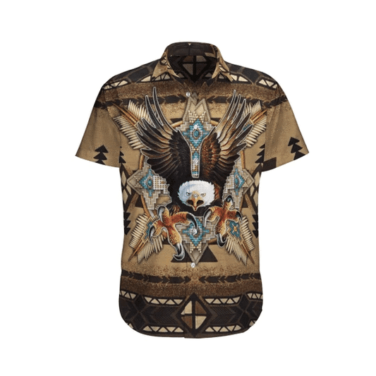 Eagle And Native America Watercolor Design Hawaiian Shirt,Hawaiian Shirt Gift, Christmas Gift