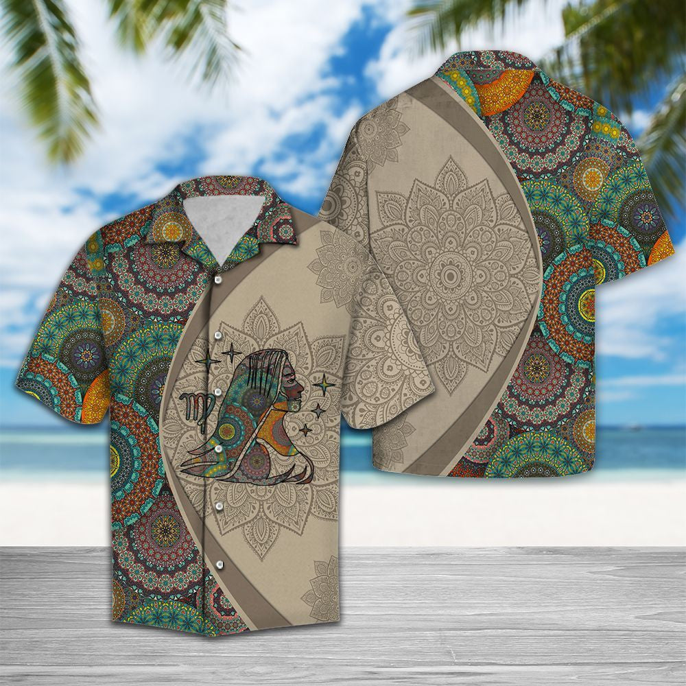 Mandala Flowers And Virgo Horoscope Sign Design Hawaiian Shirt, Hawaiian Shirt Gift, Christmas Gift