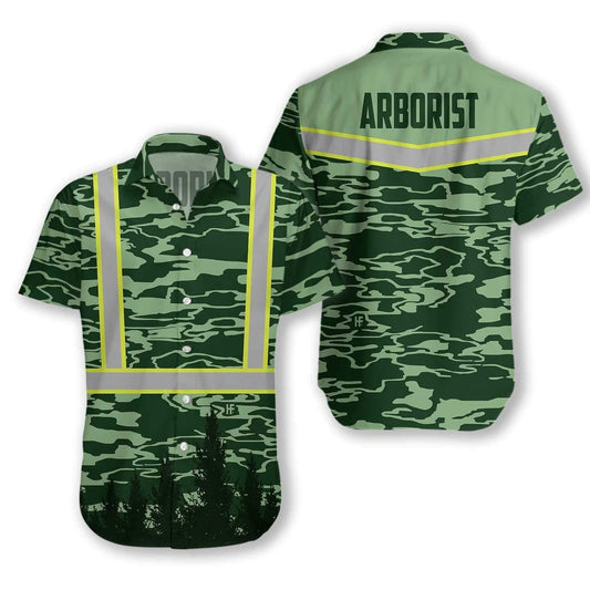Arborist Safety Shirt Hawaiian Aloha Shirt Hawaiian Shorts Beach Short Sleeve, Hawaiian Shirt Gift, Christmas Gift