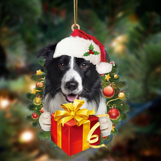 Border Collie-Dogs give gifts Hanging Christmas Plastic Hanging Ornament, Christmas Ornament Gift, Christmas Gift, Christmas Decoration