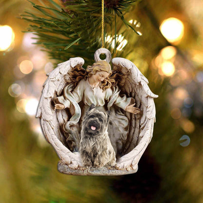 cairn terrier-Angel Hug Winter Love Two Sided Christmas Plastic Hanging Ornament, Happy Christmas Ornament, Christmas Gift, Christmas Decoration