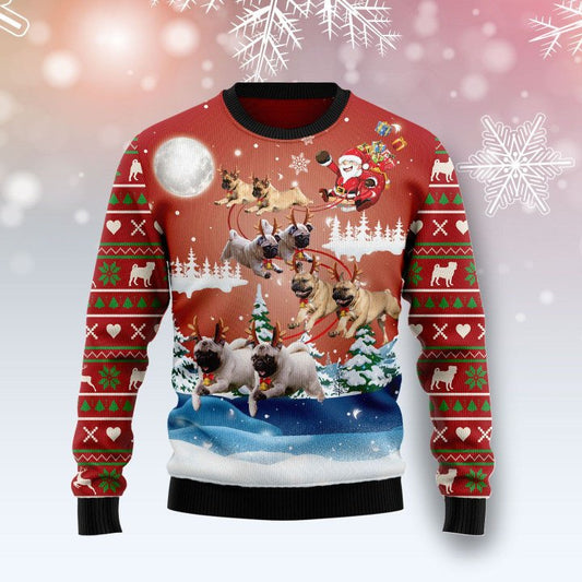 Citybarks Ugly Sweater Pug Reindeer, Christmas Ugly Sweater, Christmas Gift, Gift Christmas 2024