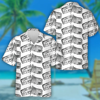 Awesome Sketch UK And USA Flags On White Background Hawaiian Shirt, Hawaiian Shirt Gift, Christmas Gift