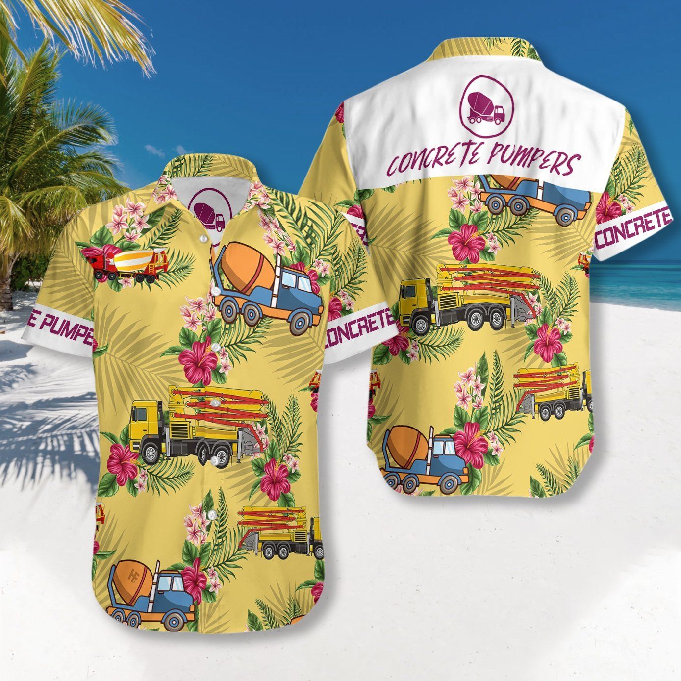 Concrete Pumpers Hawaiian Aloha Shirt, Hwaiian For Gift