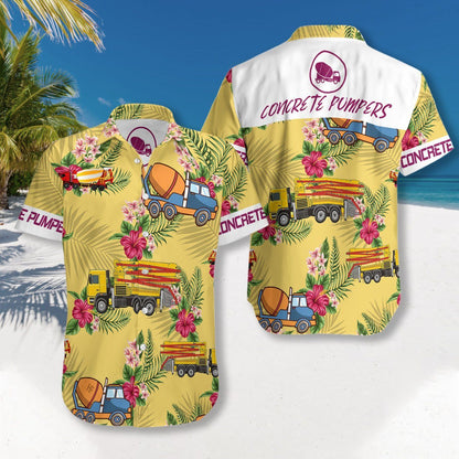 Concrete Pumpers Hawaiian Aloha Shirt, Hwaiian For Gift
