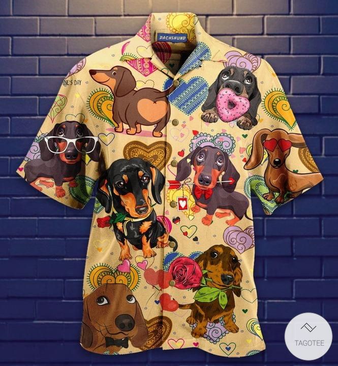 Dachshund Love Hawaiian Shirt, Hawaiian Shirt Gift, Christmas Gift