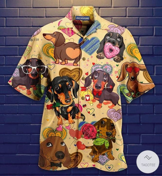Dachshund Love Hawaiian Shirt, Hawaiian Shirt Gift, Christmas Gift