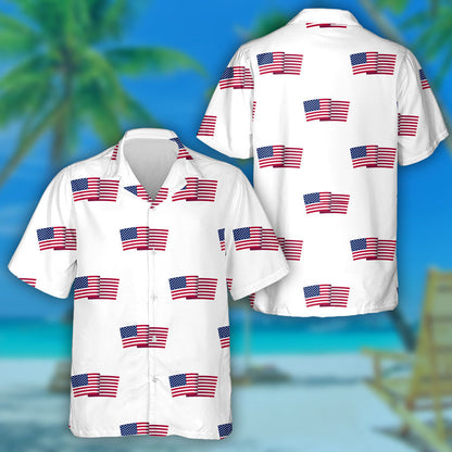 One Of The 4th July Symbols On White Background Hawaiian Shirt, Hawaiian Shirt Gift, Christmas Gift
