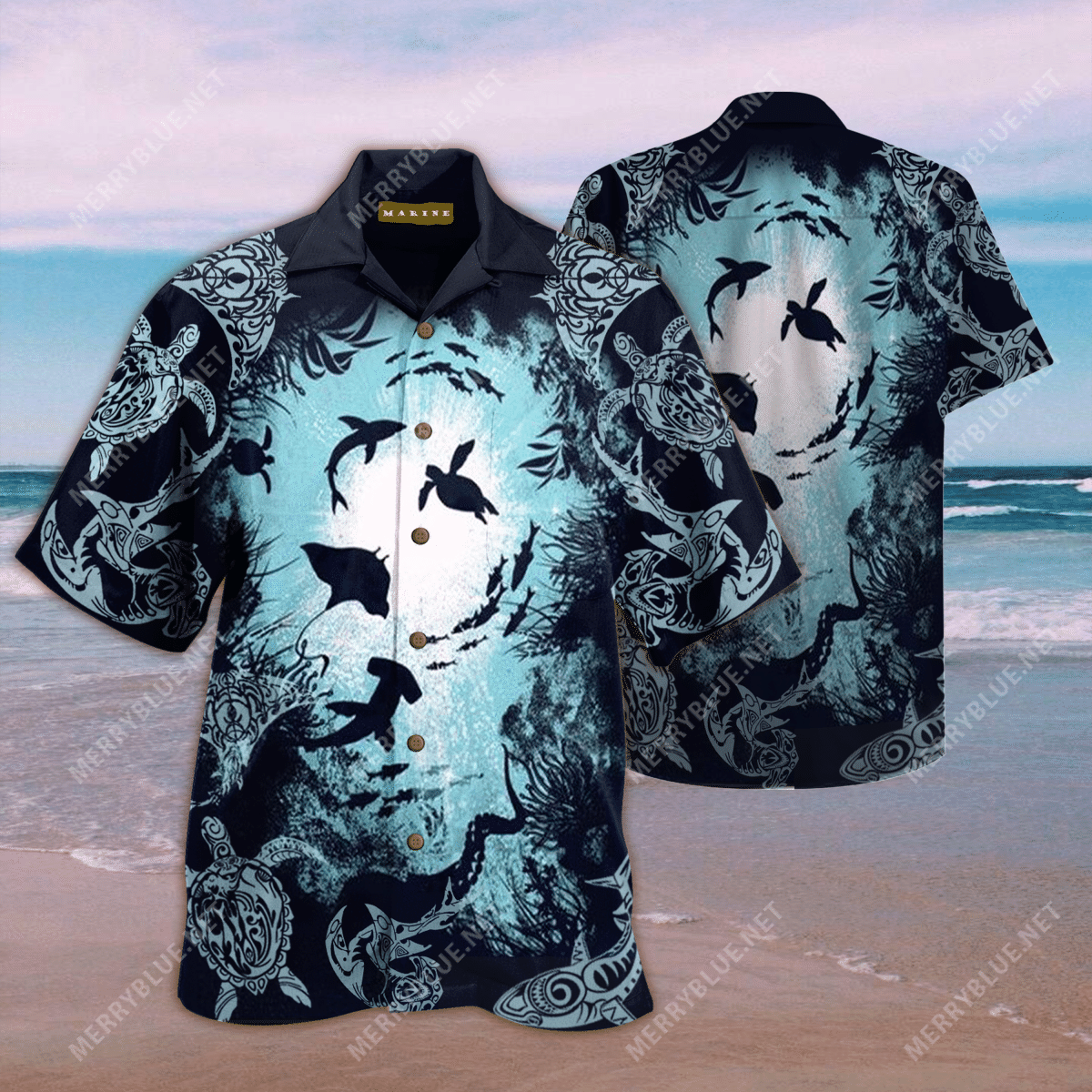 Aquarium Life Unisex Hawaiian Aloha Shirt Hawaiian Shorts Beach Short Sleeve, Hawaiian Shirt Gift, Christmas Gift