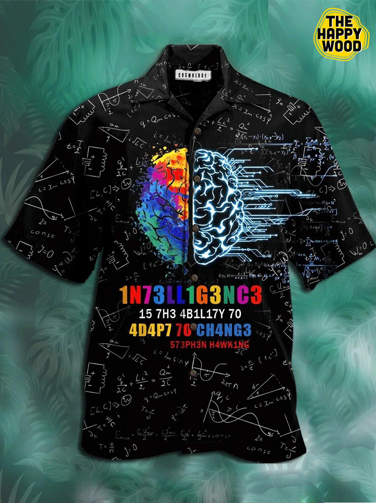 Brain 3D Hawaiian Hawaii Shirt,Hawaiian Shirt Gift, Christmas Gift