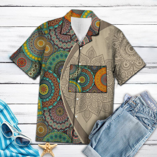 Vintage Colorado Mandala Rectangle Art Hawaiian Shirt, Hwaiian For Gift
