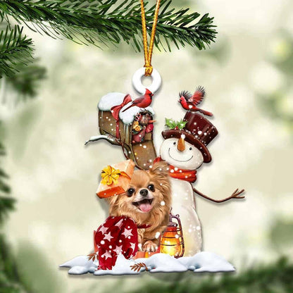 Chihuahua and mailbox gift for her gift for him gift for Chihuahua lover ornament, Happy Christmas Ornament, Christmas Gift, Christmas Decoration