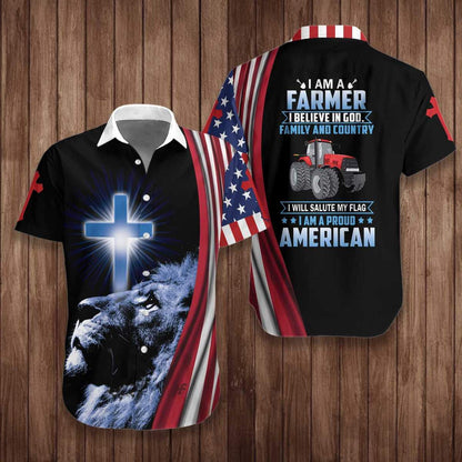 I Am A Farmer Artistic Background Design Hawaiian Shirt, Hawaiian Shirt Gift, Christmas Gift