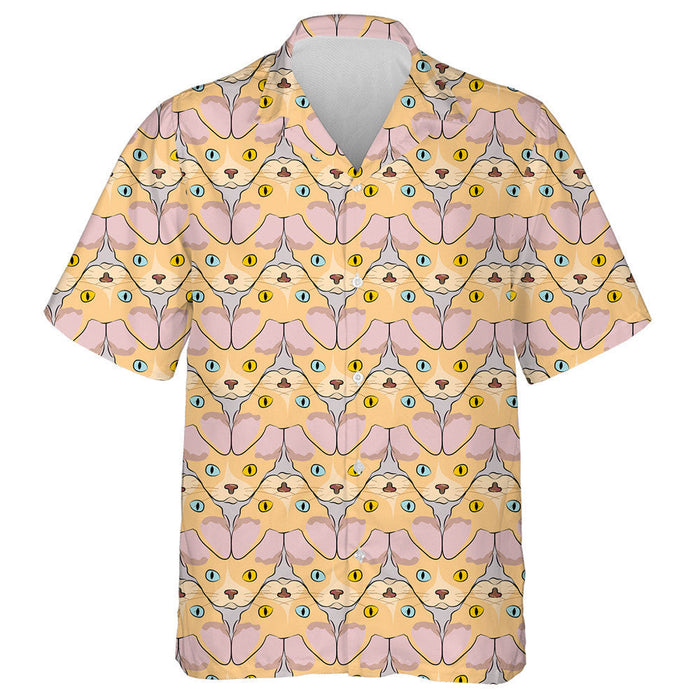 Yellow And Blue Eyes Sphinx Cat Portrait On Grey Hawaiian Shirt, Hawaiian Shirt Gift, Christmas Gift