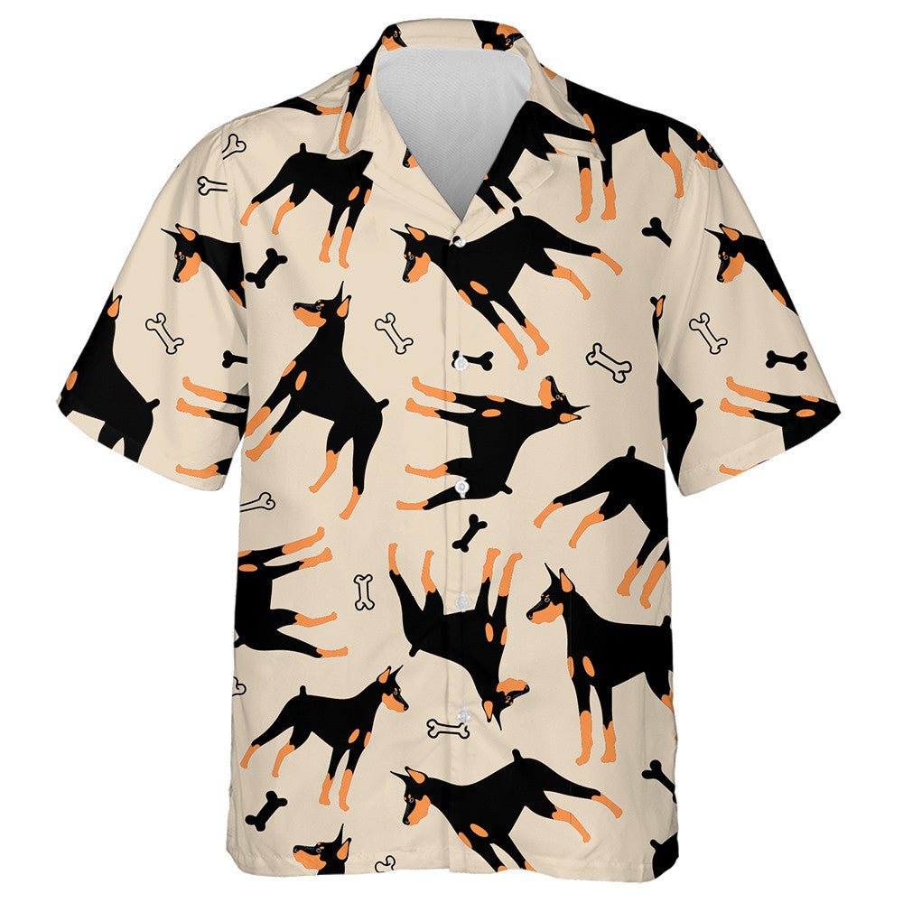 Funny Cartoon Dog And Bones In Cartoon Background Hawaiian Shirt, Hawaiian Shirt Gift, Christmas Gift