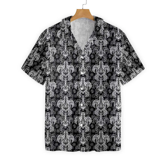 Classic Indigenous Tribal Polynesian Style Sea Turtle Hawaiian Shirt, Hawaiian Shirt Gift, Christmas Gift